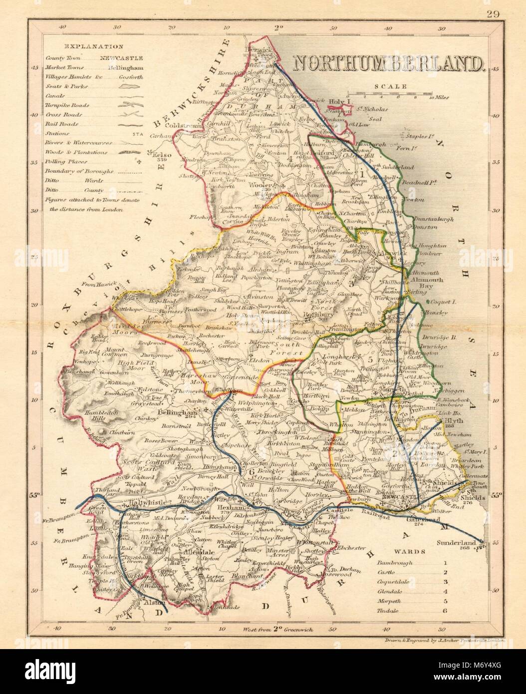 Northumberland map hires stock photography and images Alamy