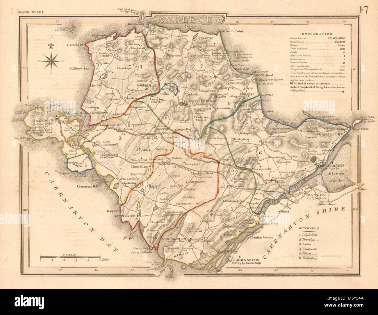 Antique county map of 