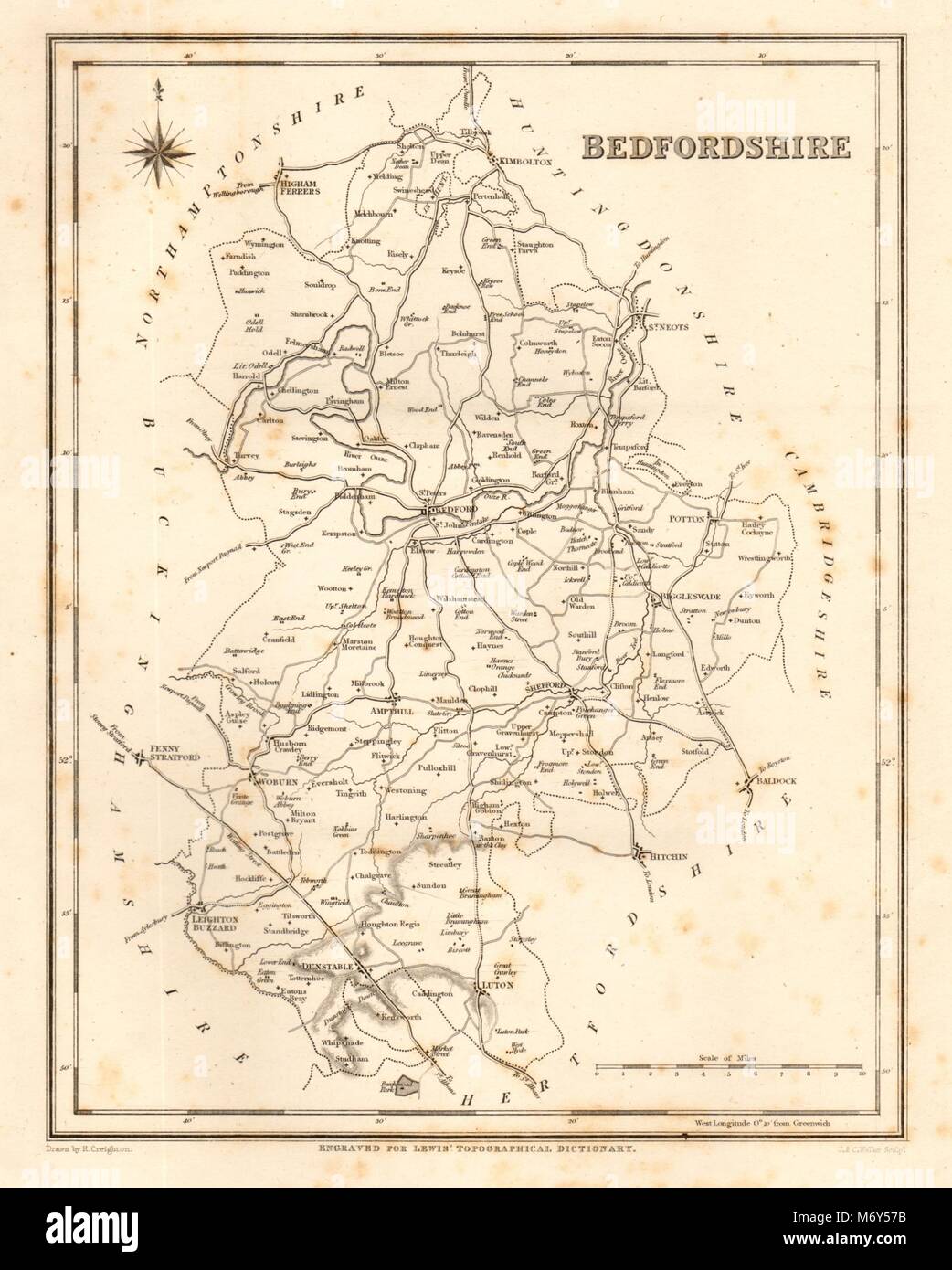 Bedfordshire map hi-res stock photography and images - Alamy