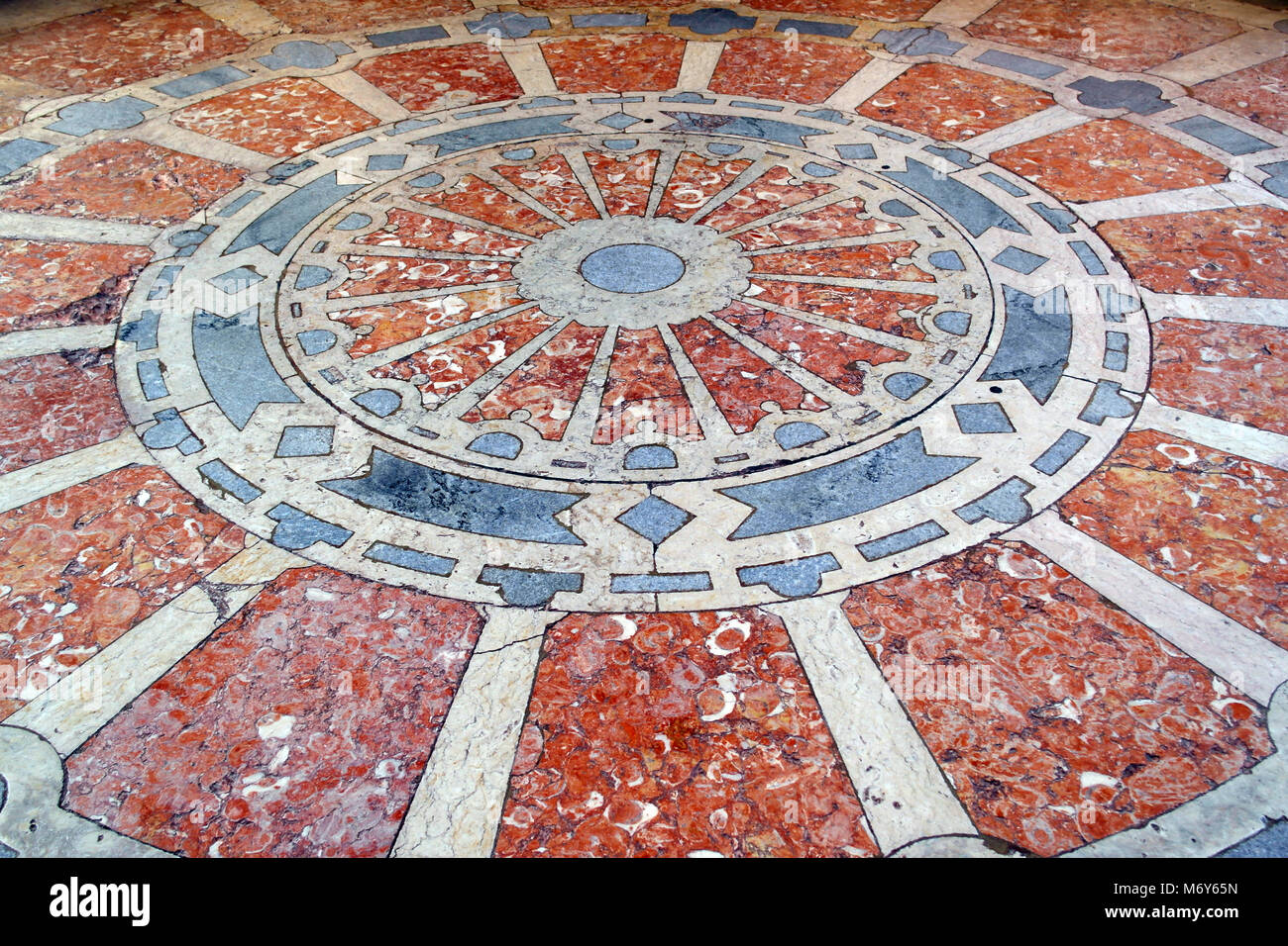 Detail of a marble floor at the Mafra National Palace, Mafra, Portugal Stock Photo