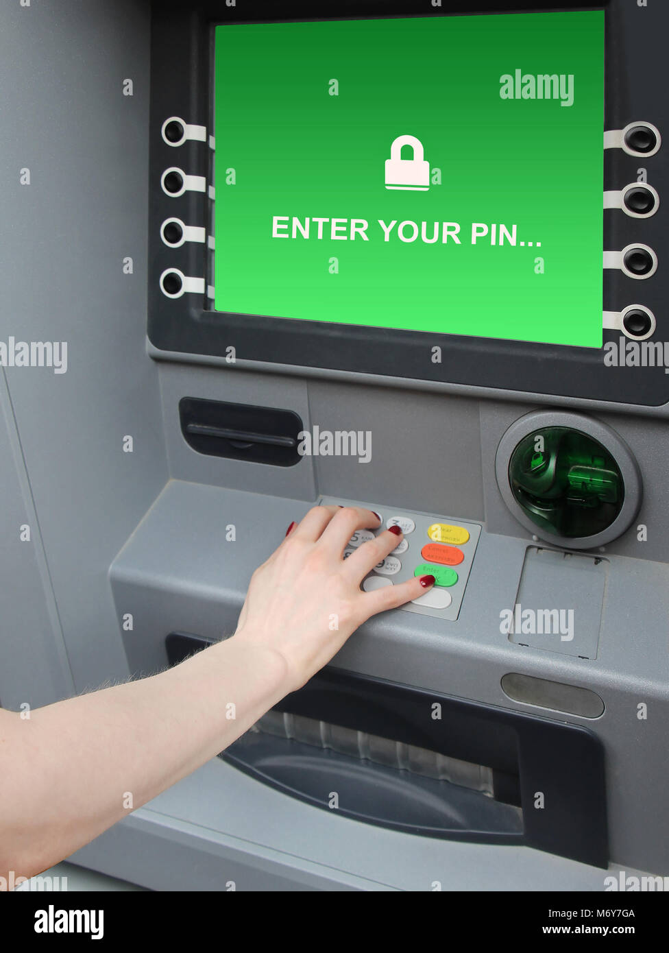 Entering pin cash machine hi-res stock photography and images - Alamy