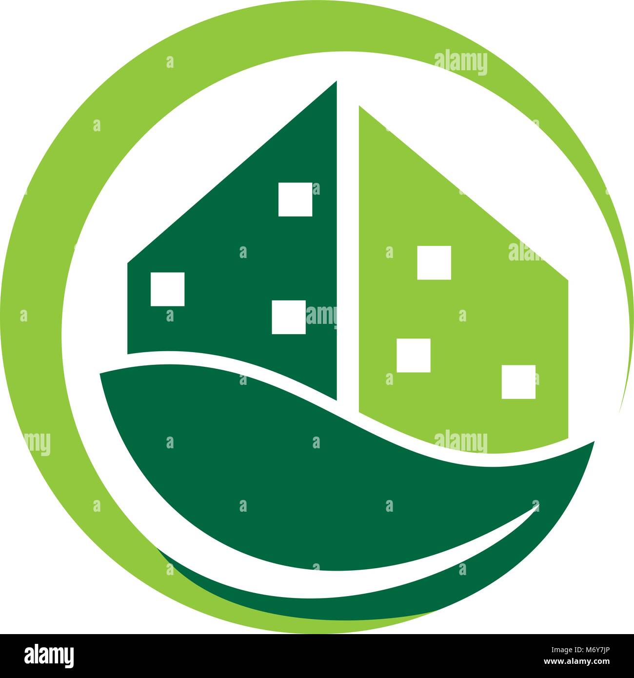 Eco Building Logo Design Template Vector Stock Vector