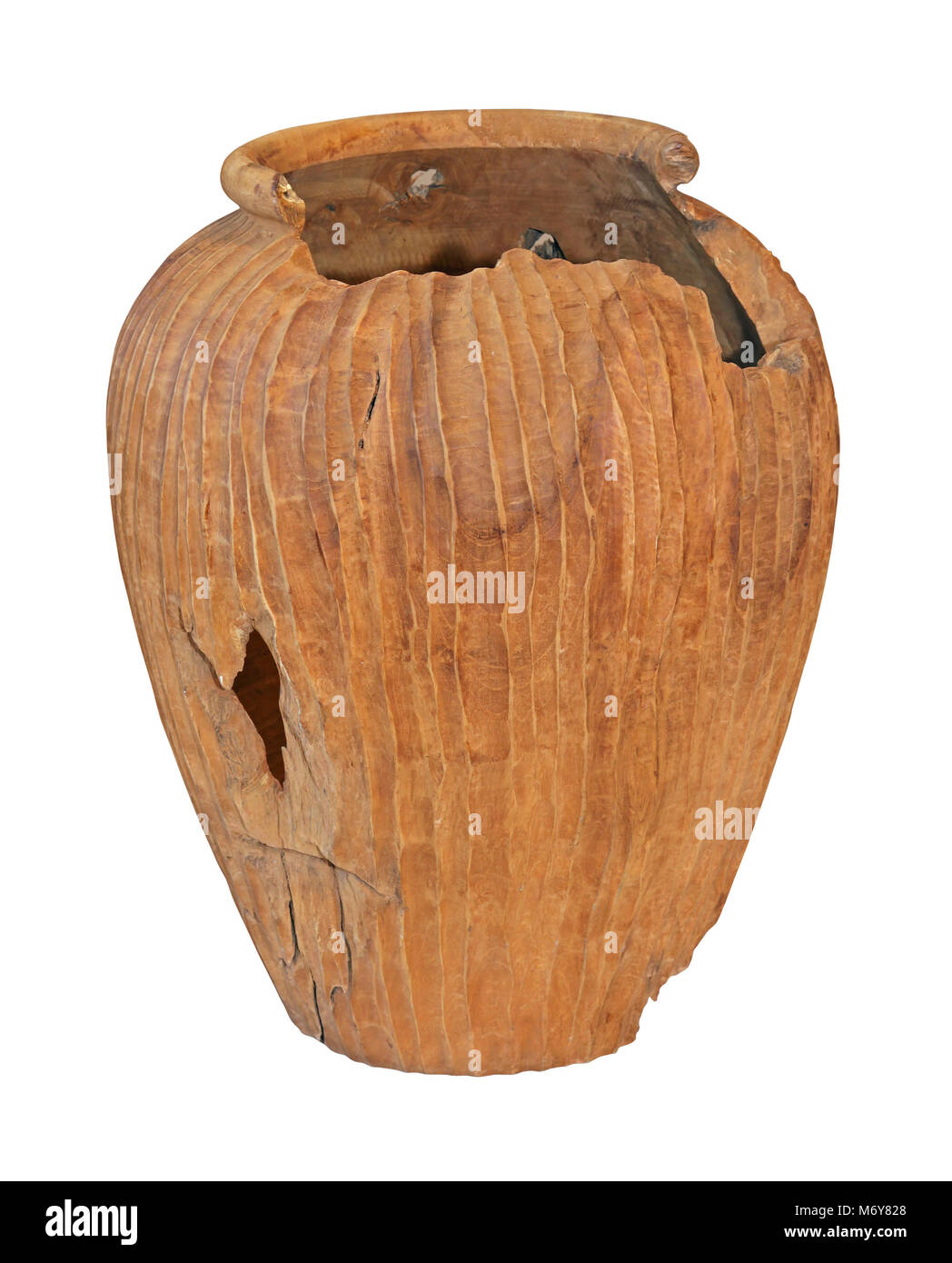 Antique terracotta vase isolated with clipping path included Stock