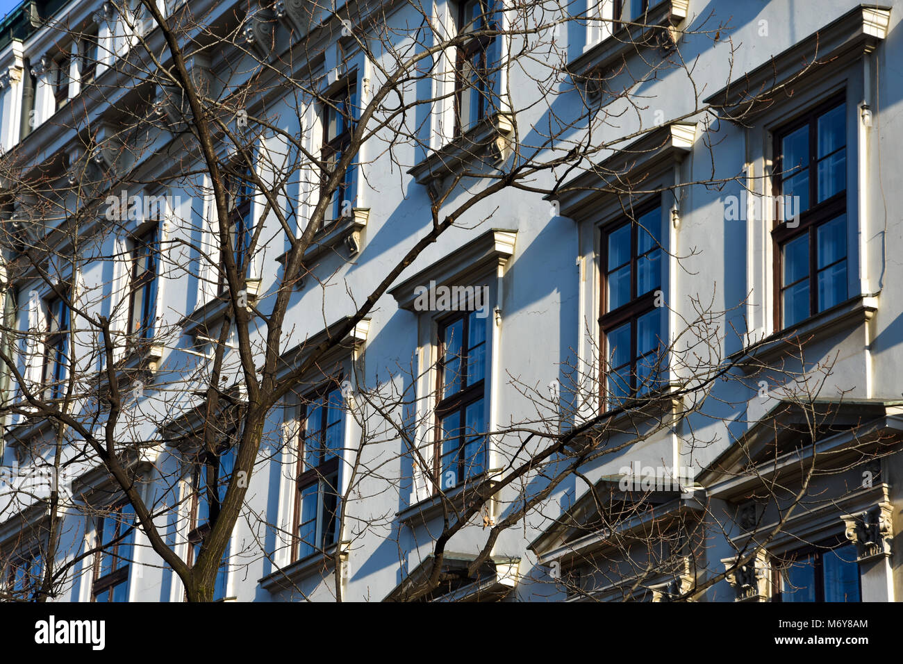 Old building facade on Prince Michael Street (Kneza Mihaila or Knez Mihailova). Belgrade, Serbia Stock Photo