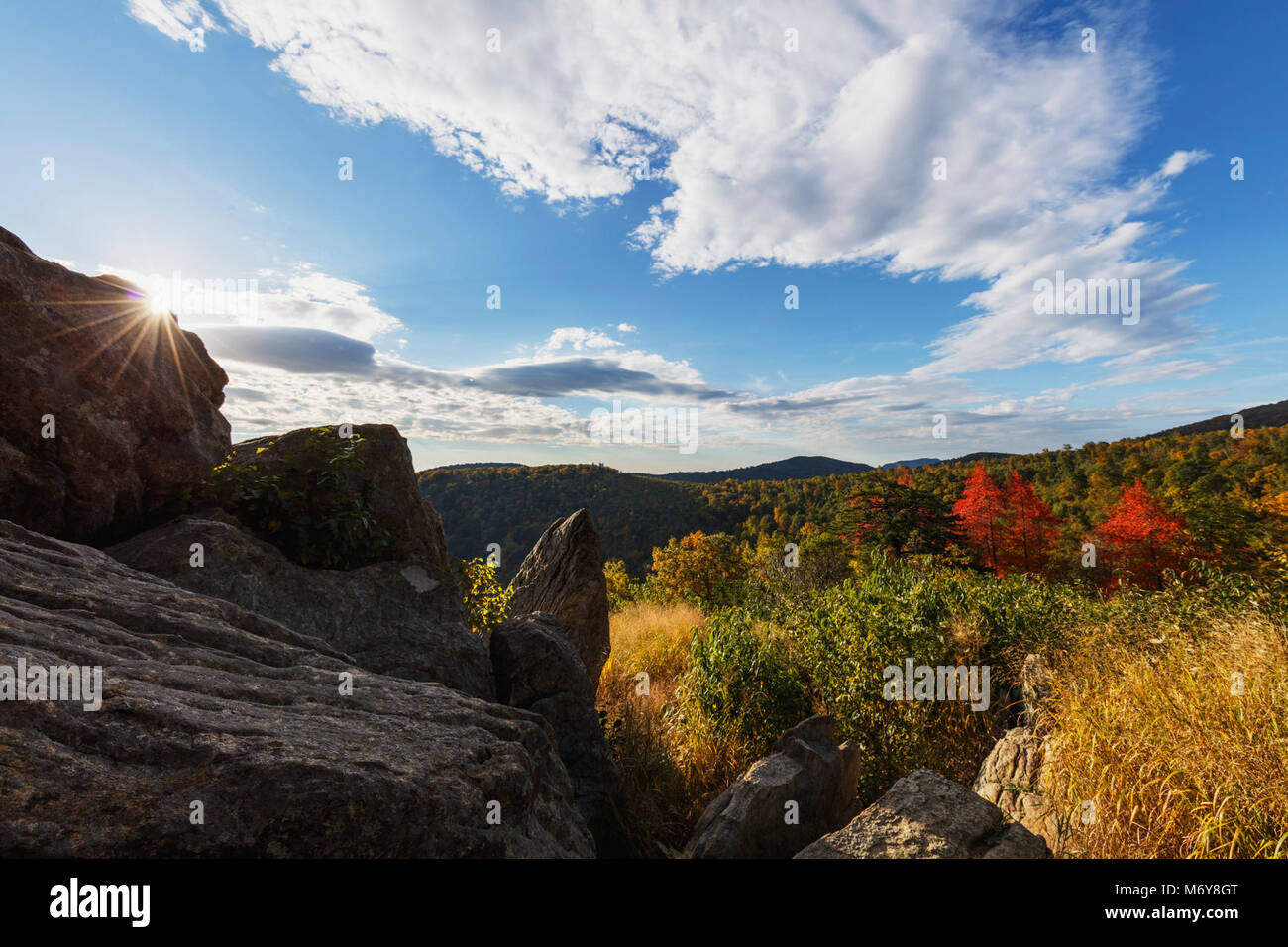 Fall Sunrise — Hazel Mountain . Sun, rocks and fall colors at Hazel ...