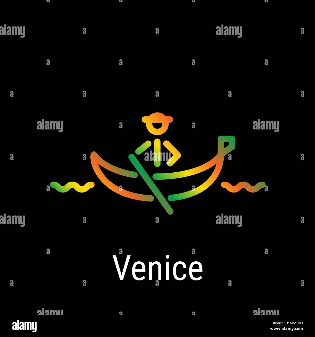 Venice, Italy Vector Line Icon Stock Vector