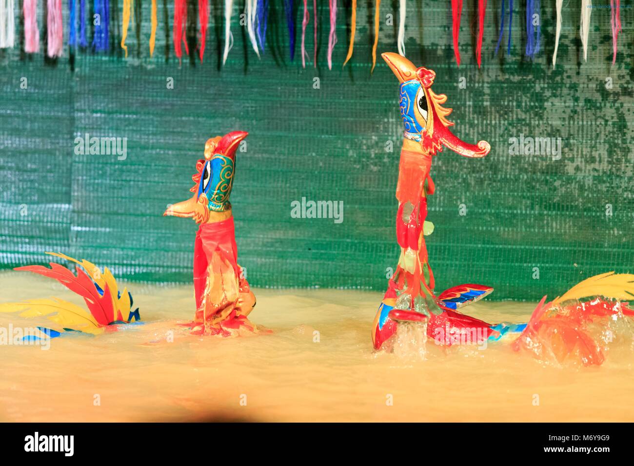 Traditional Vietnamese puppets at the Golden Dragon Water Puppet Theatre in Ho Chi Minh City