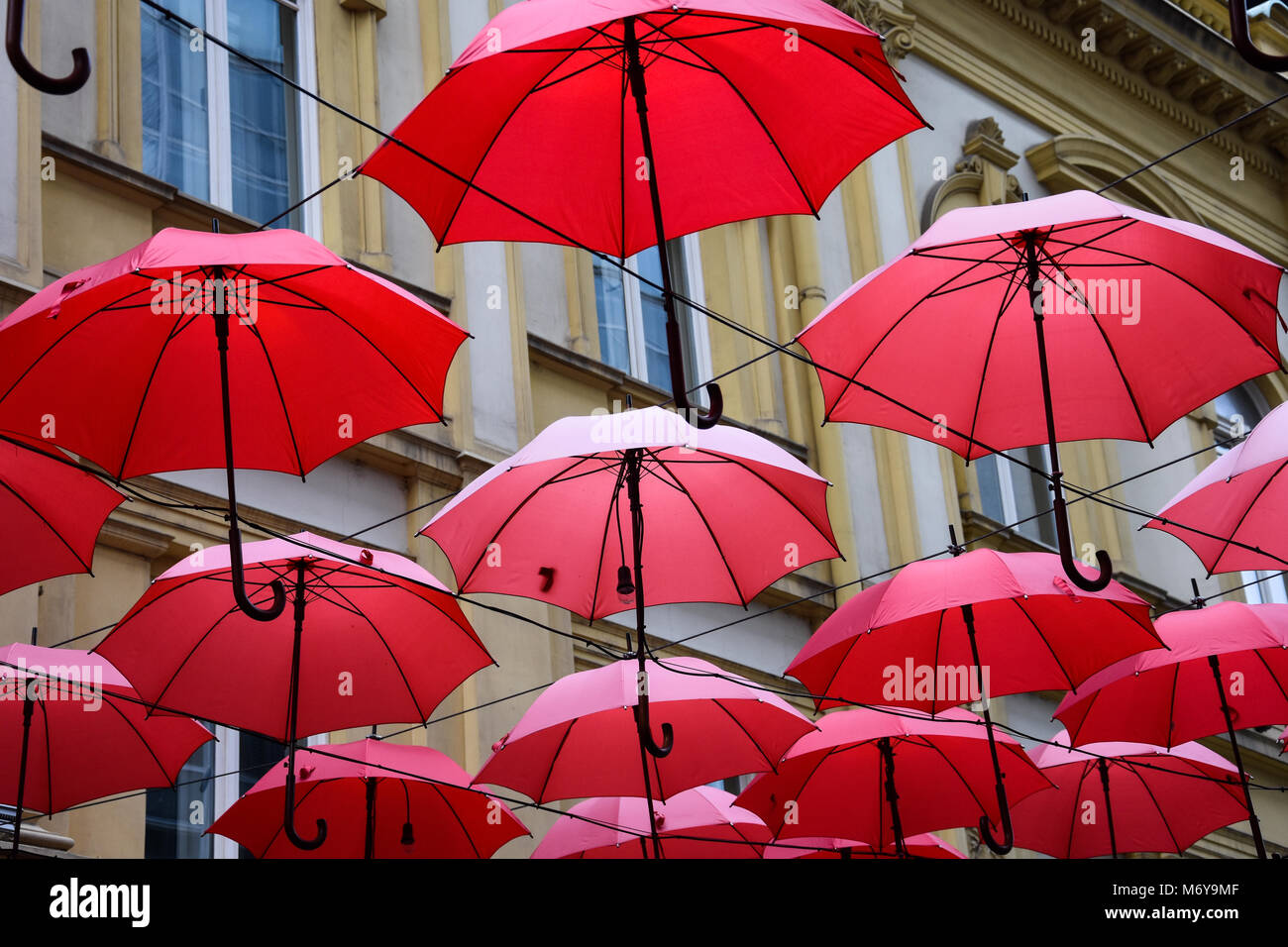 Floating umbrellas in Belgrade, Serbia Stock Photo Alamy
