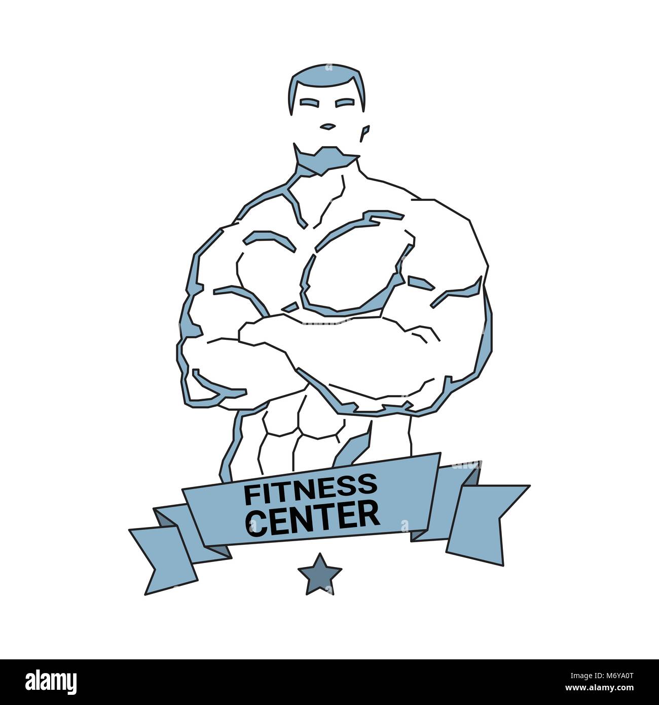 Fitness Center Logo Modern Gym Club Icon Of Silhouette Sporty Man