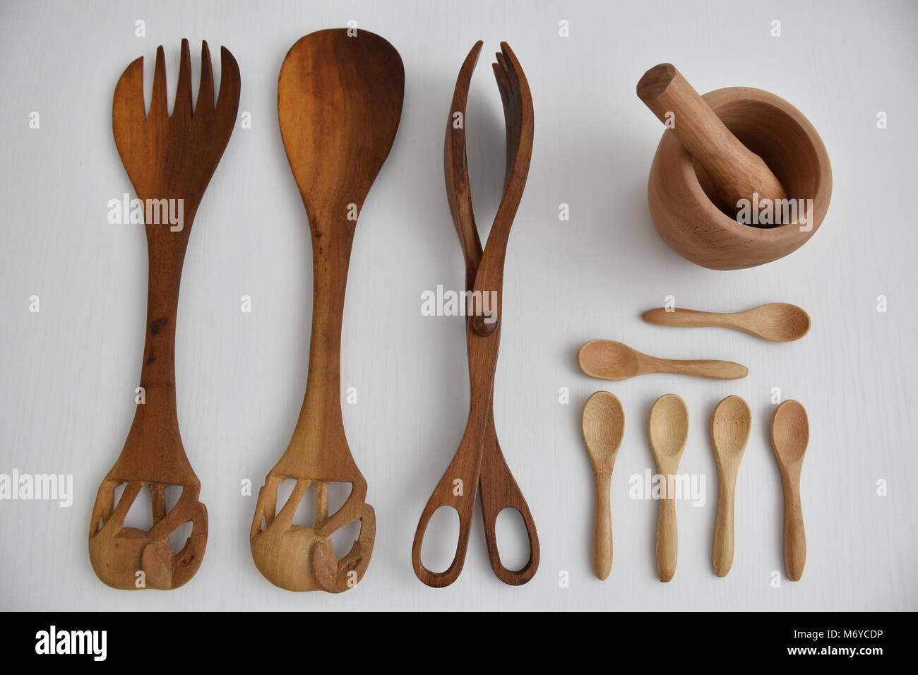 Wooden kitchenware Stock Photo