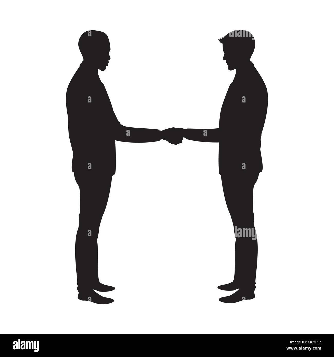 Business handshake silhouette, isolated on white,stock vector illustration Stock Vector