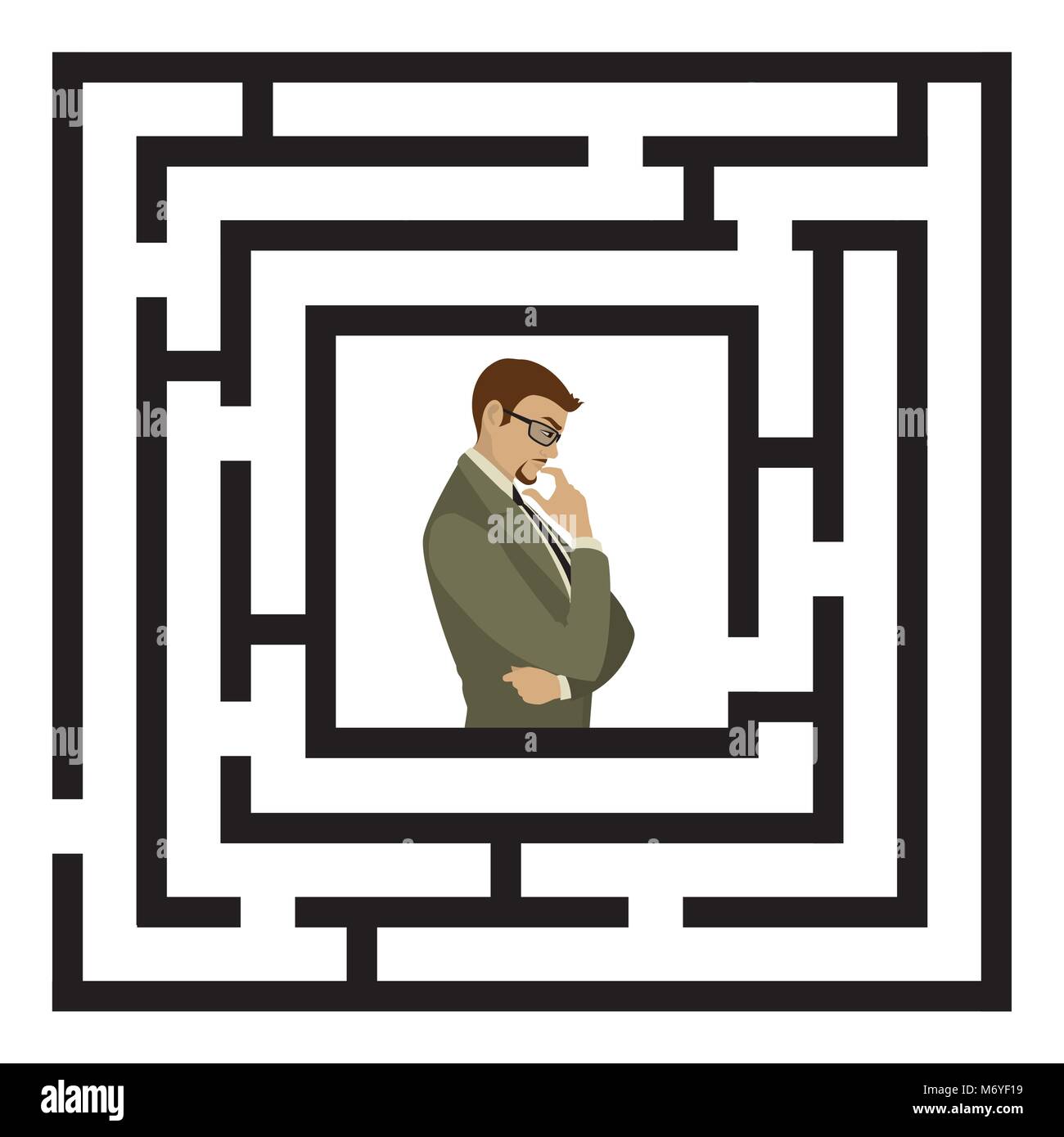 Various ways. Solving problems. Businessman finding the solution of a ...