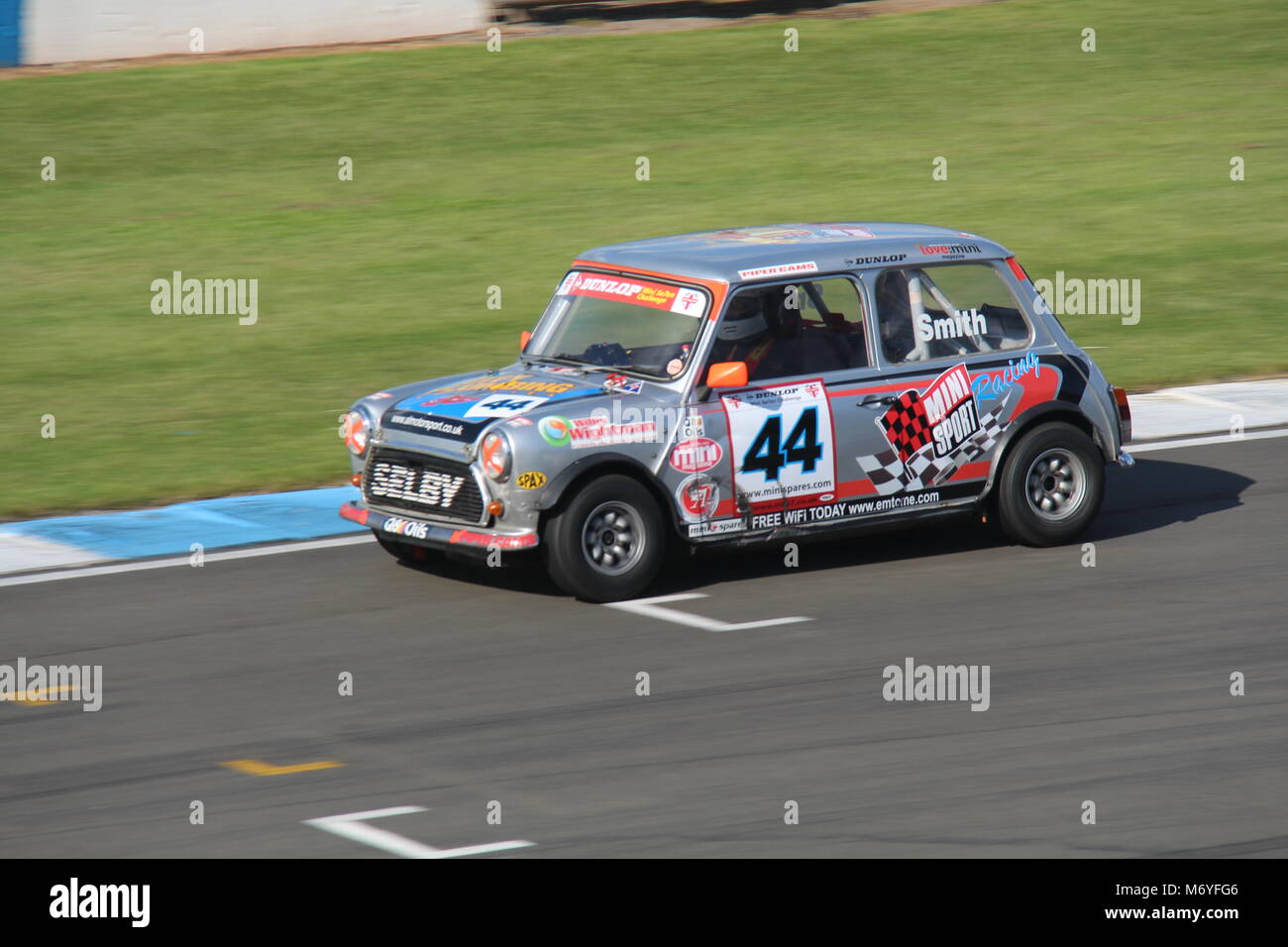 Mini 7 Racing At Donington Park Circuit July 2015 Stock Photo