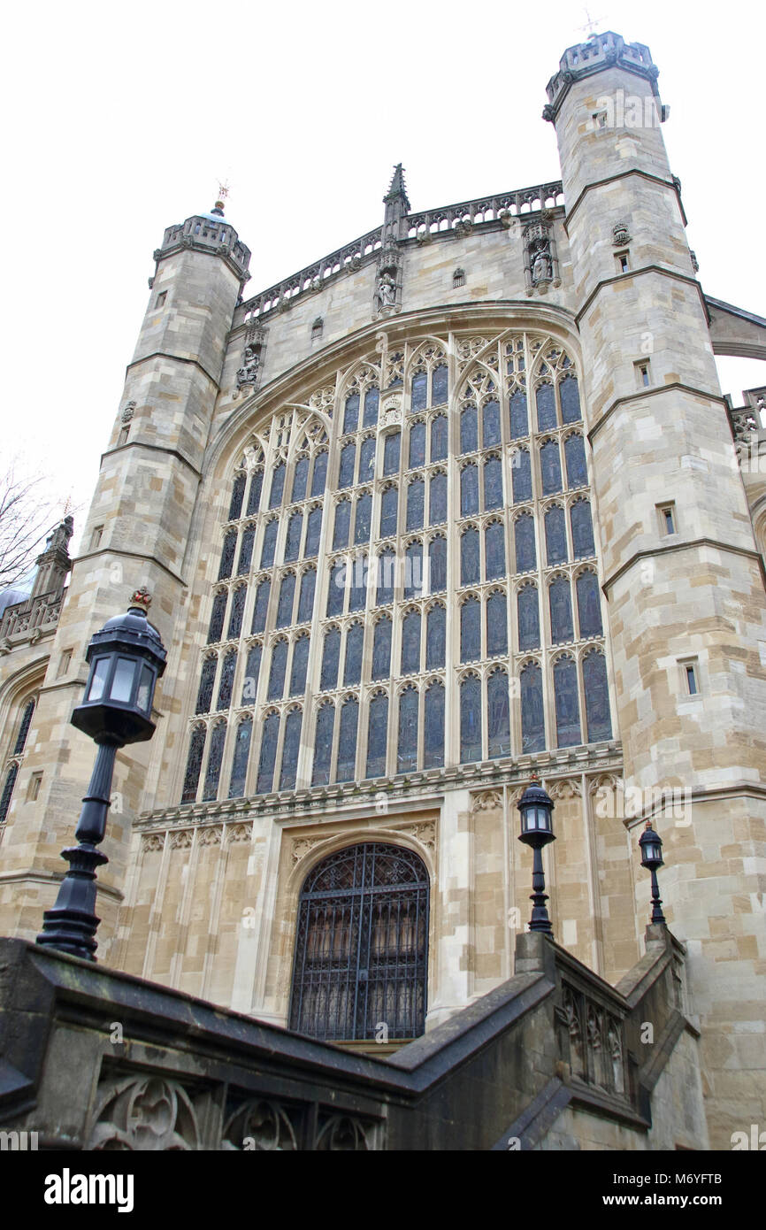 Royal Wedding Preparations in Windsor. Security measures. GVs and Souvenirs on sale in the town. Rough Sleepers  Featuring: St Georges Chapel Where: London, United Kingdom When: 03 Feb 2018 Credit: WENN.com Stock Photo