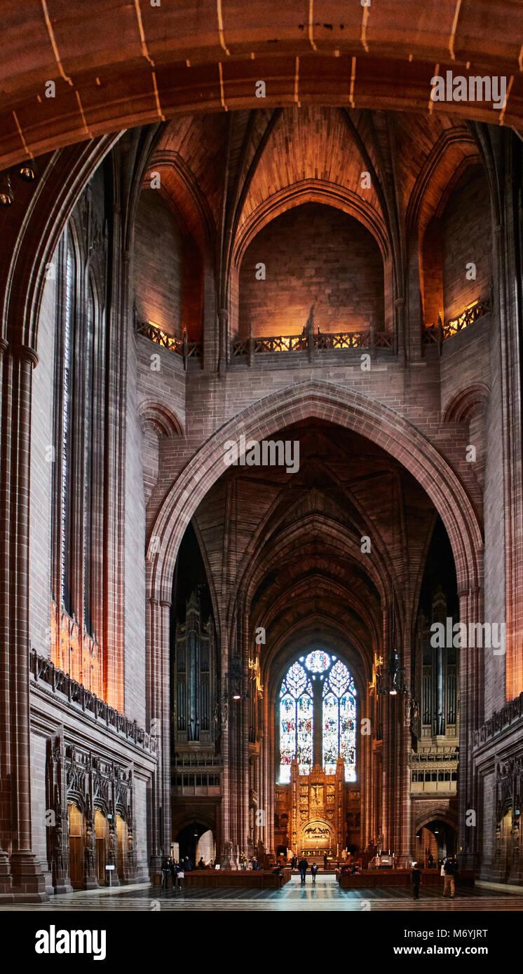 Liverpool Anglican Cathedral (official name Cathedral Church of Christ in Liverpool) is a Church of England cathedral in the city centre of Liverpool, UK Stock Photo