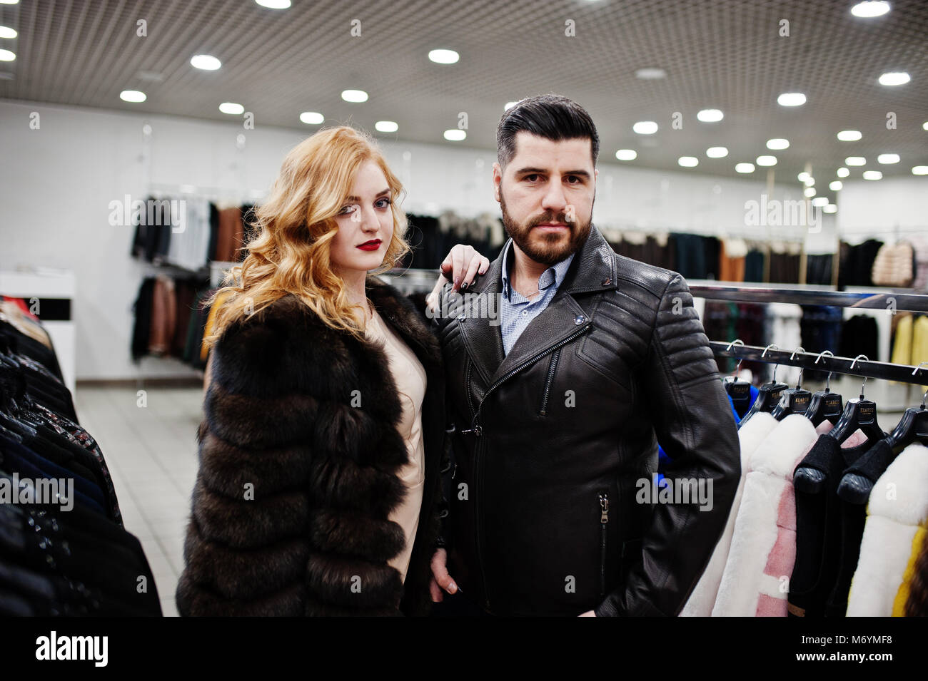 Man fur coat in store casual clothing hi res stock photography and images Alamy