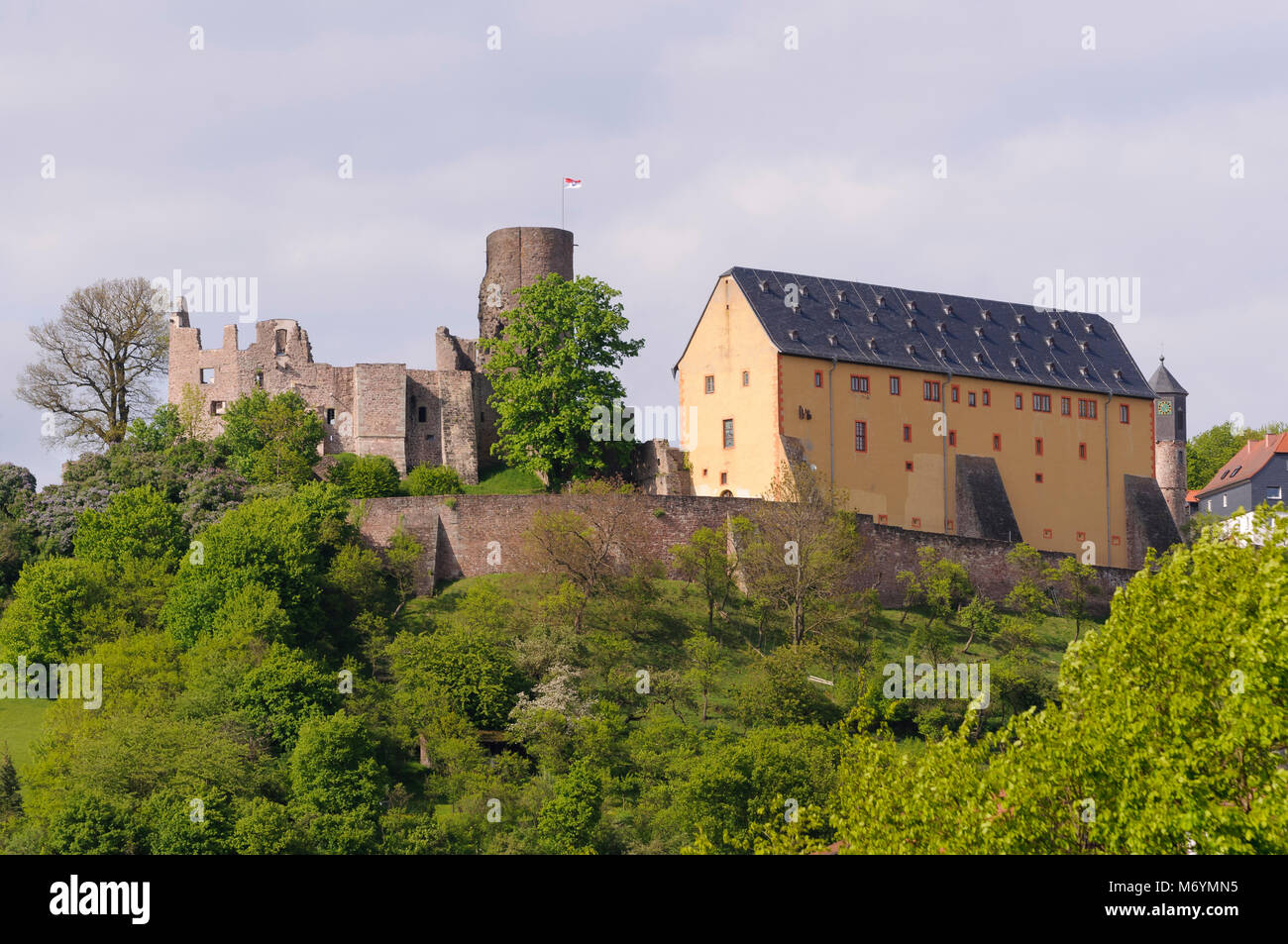 Burg Schwarzenfels, Hessen, Deutschland, Europa Stock Photo