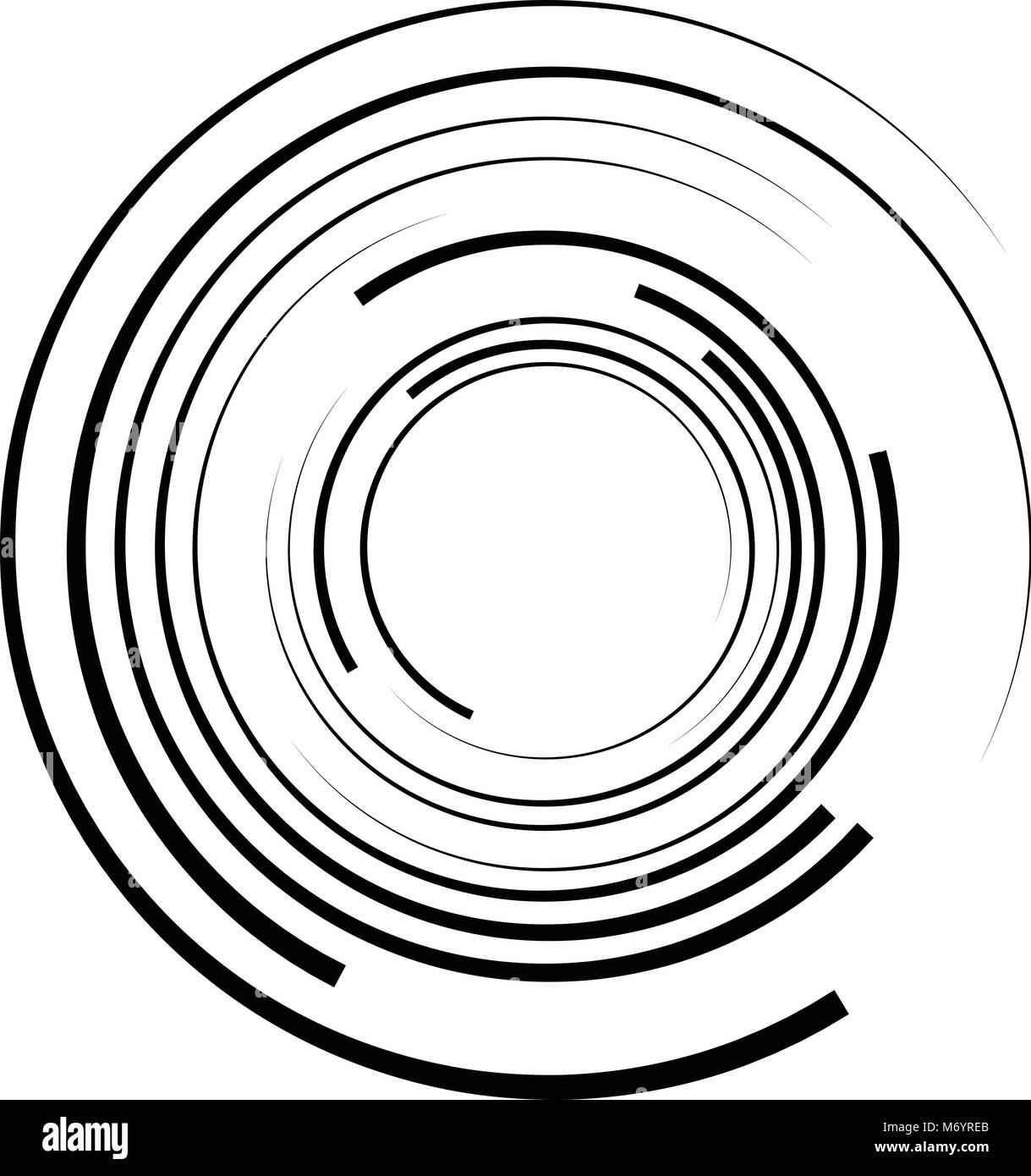 Geometric radial element. Abstract concentric, radial geometric motif ...