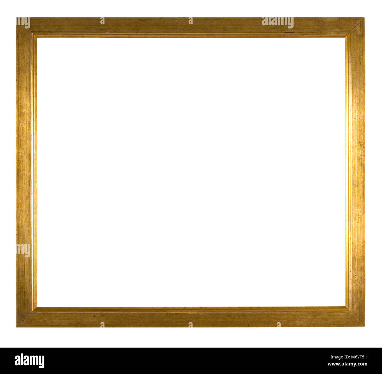 Large empty picture frame, distressed gold finish Stock Photo Alamy