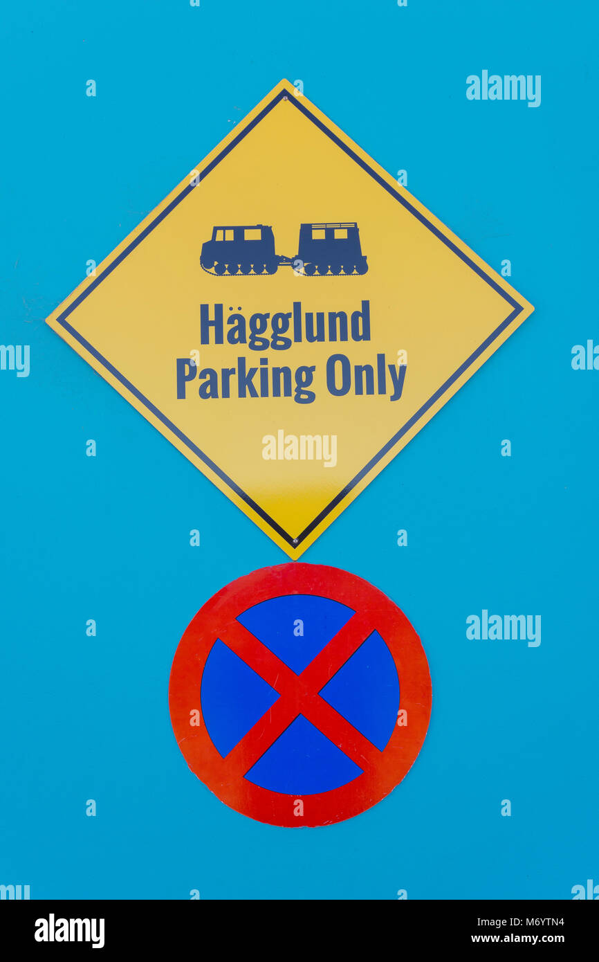 Amphibious ha gglund vehicle parking sign ride at international hires