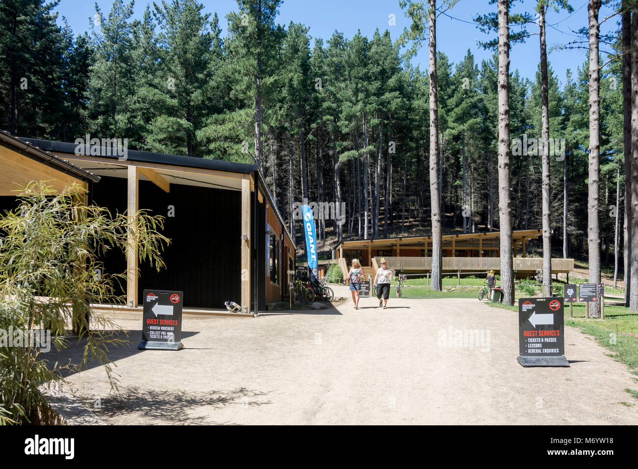 Shop and restaurant buildings at The Christchurch Adventure Park
