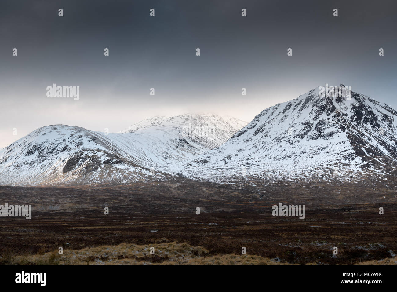 Glencoe ski mountain on a cold winter day in the scottish highlands. Stock Photo