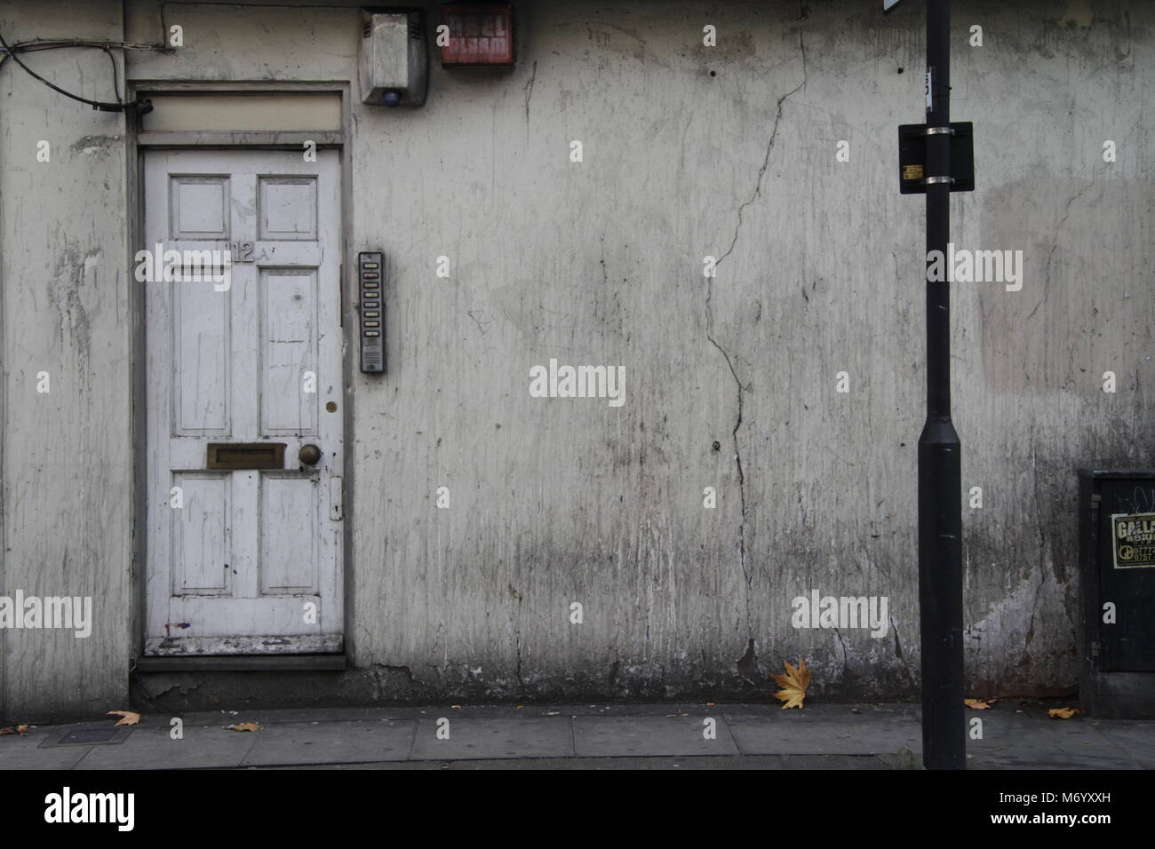Closed Door on Brickwork Wall in London Stock Photo