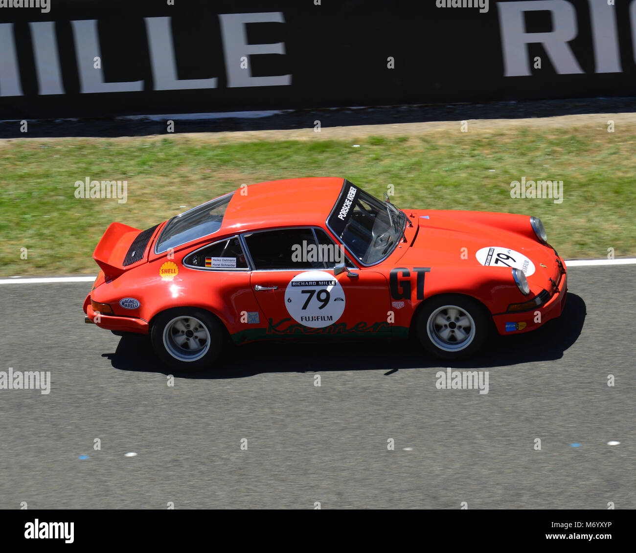 Heiko Ostmann, Horst Schneider, Porsche 911 RSR, Le Mans Classic 2016, 2016, circuit racing, Citroen 2CV, Classic, classic cars, Classic Racing Cars,  Stock Photo