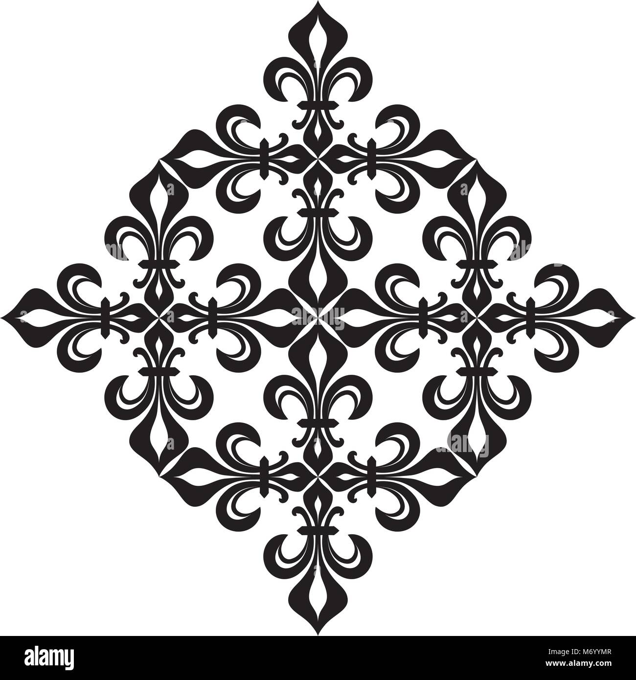 Lace-de-Luce (Lace of Lilies), detail of delicate pattern Stock Vector