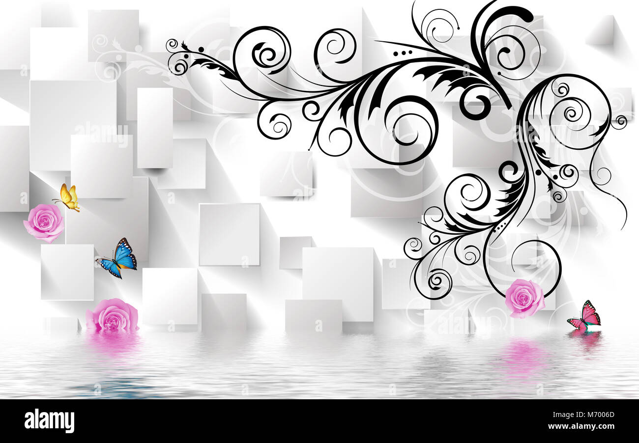 3d wallpaper flower hi-res stock photography and images - Alamy
