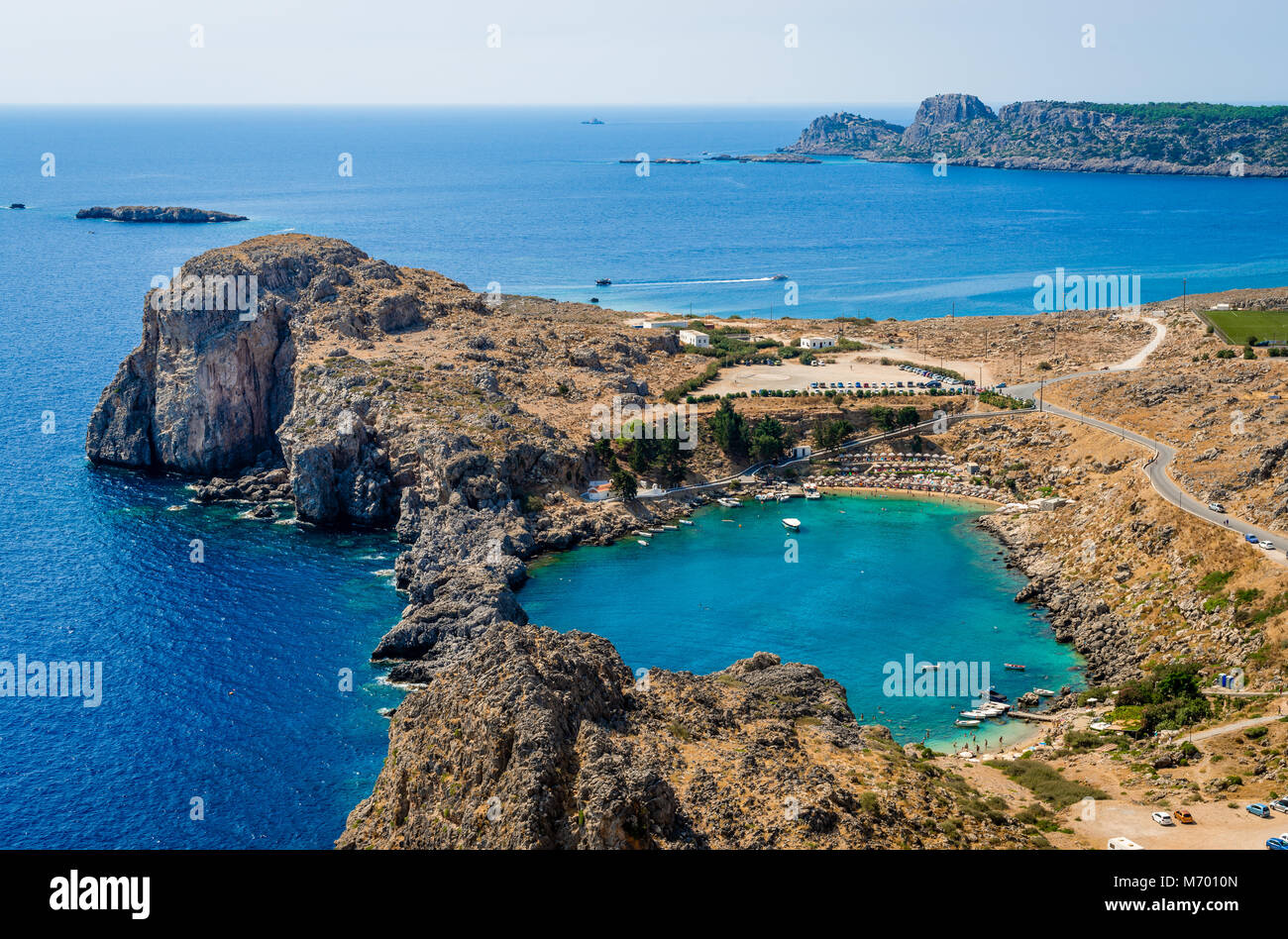 View of mediterranean sea from acropolis hi-res stock photography
