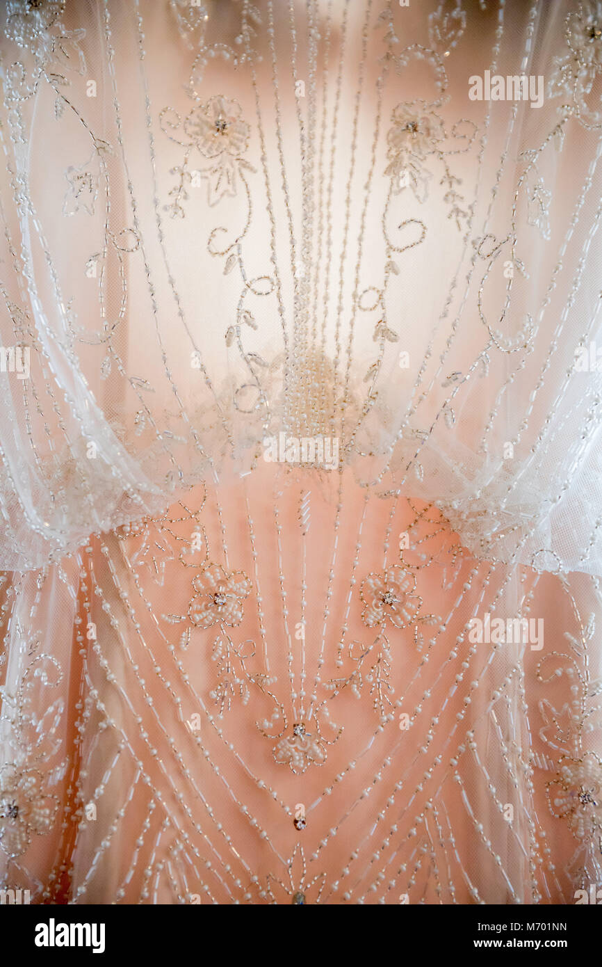 Wedding Dress Detail Stock Photo