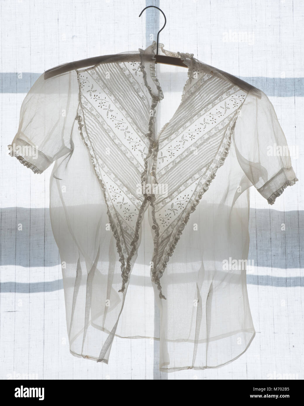 Sheer antique blouse with Lace Stock Photo