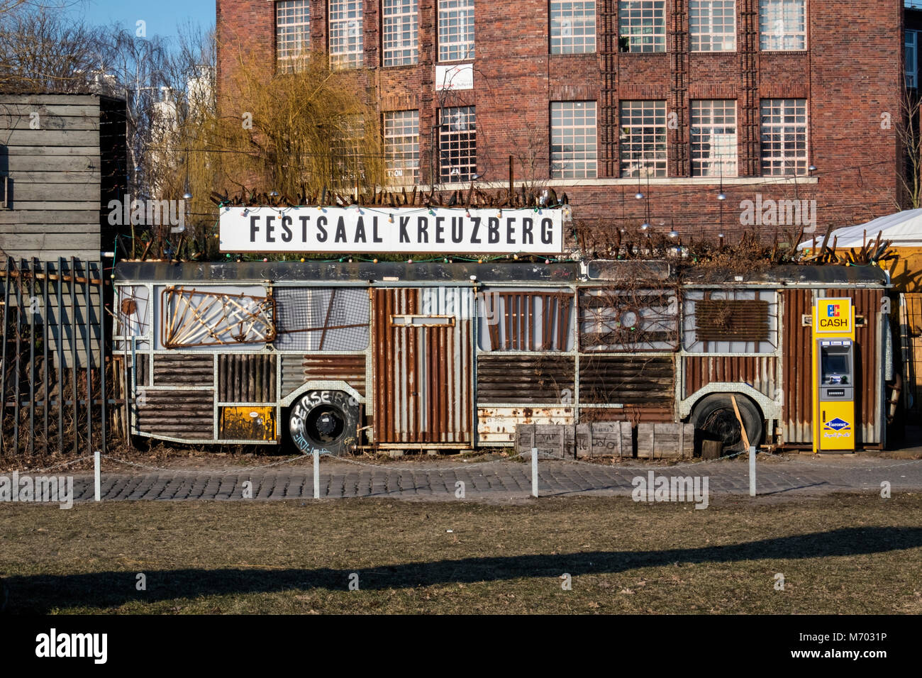 Berlin FestSaal Kreuzberg exterior view. The festival hall & club hosts cultural & musical events & concerts Stock Photo