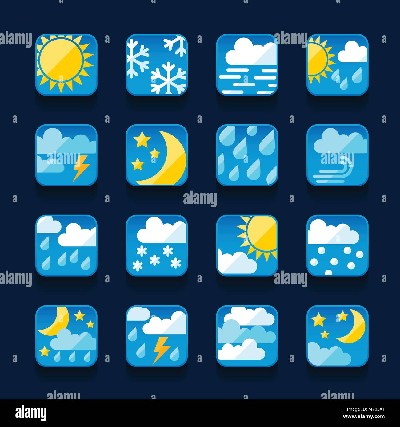 Weather icons set in flat design style Stock Vector Image & Art - Alamy