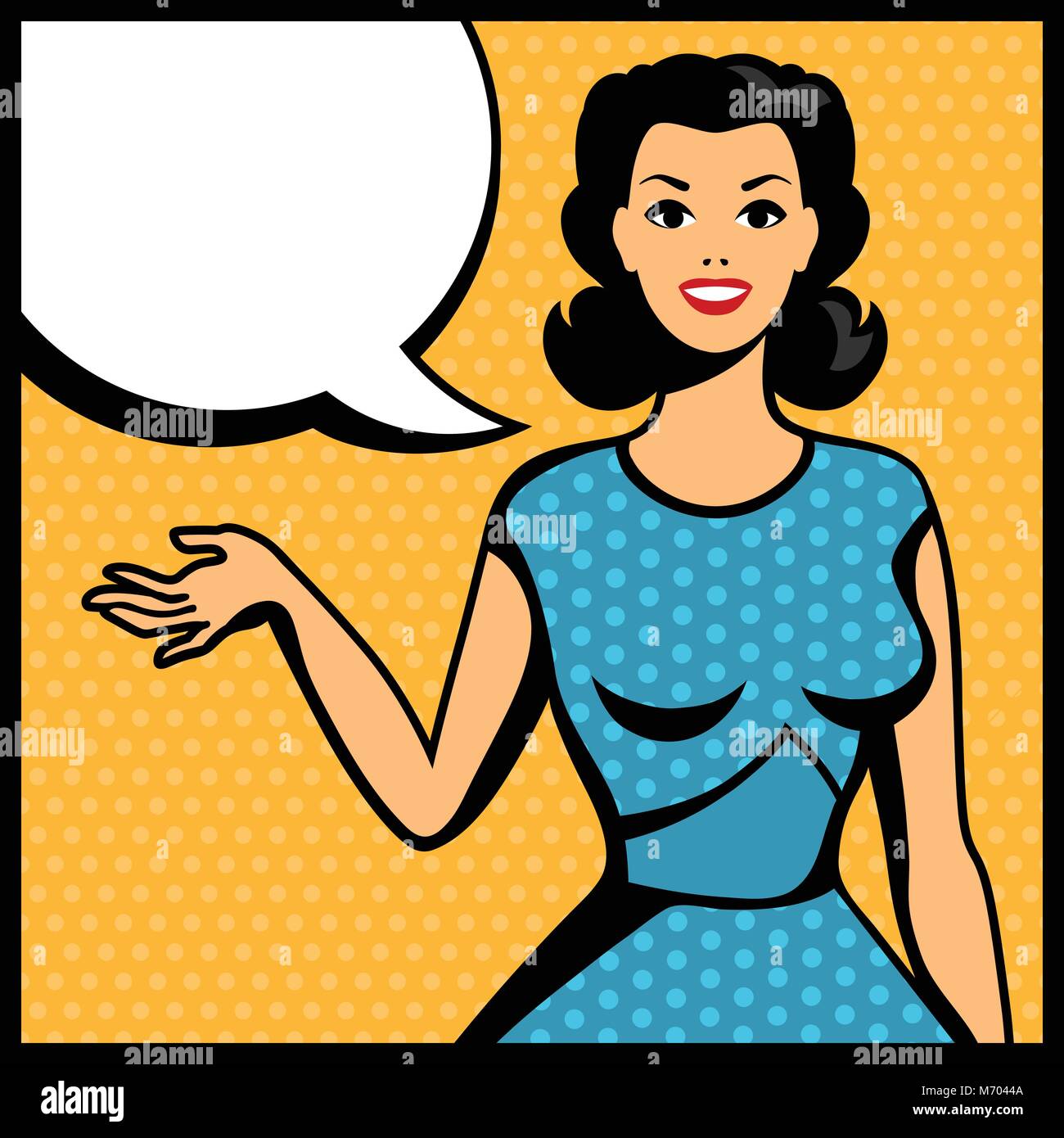 Illustration of retro girl in pop art style Stock Vector Image & Art ...