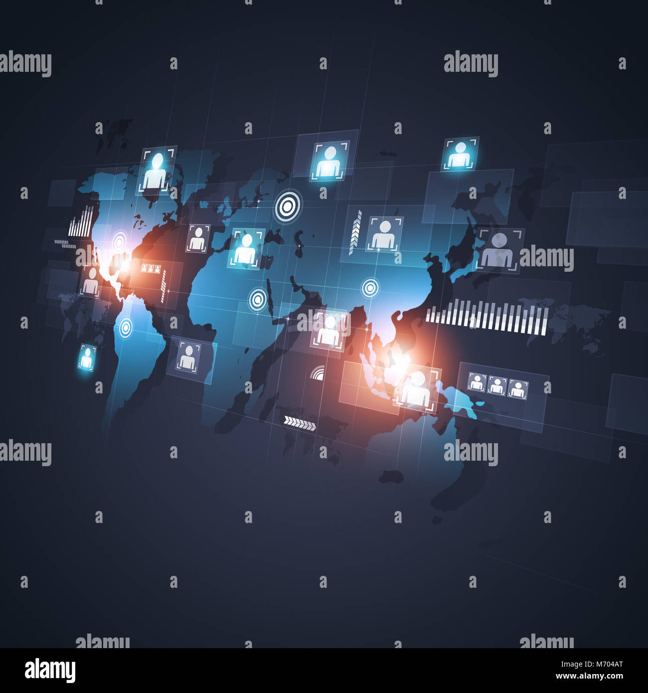 technology global connections interface concept business background Stock Photo