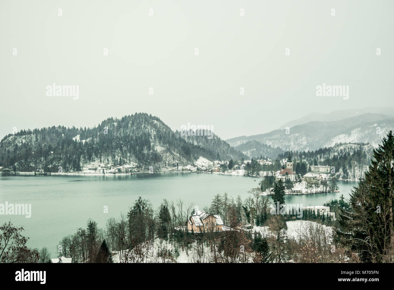 Slovenia, Bled, Church of the Assumption on the island Stock Photo