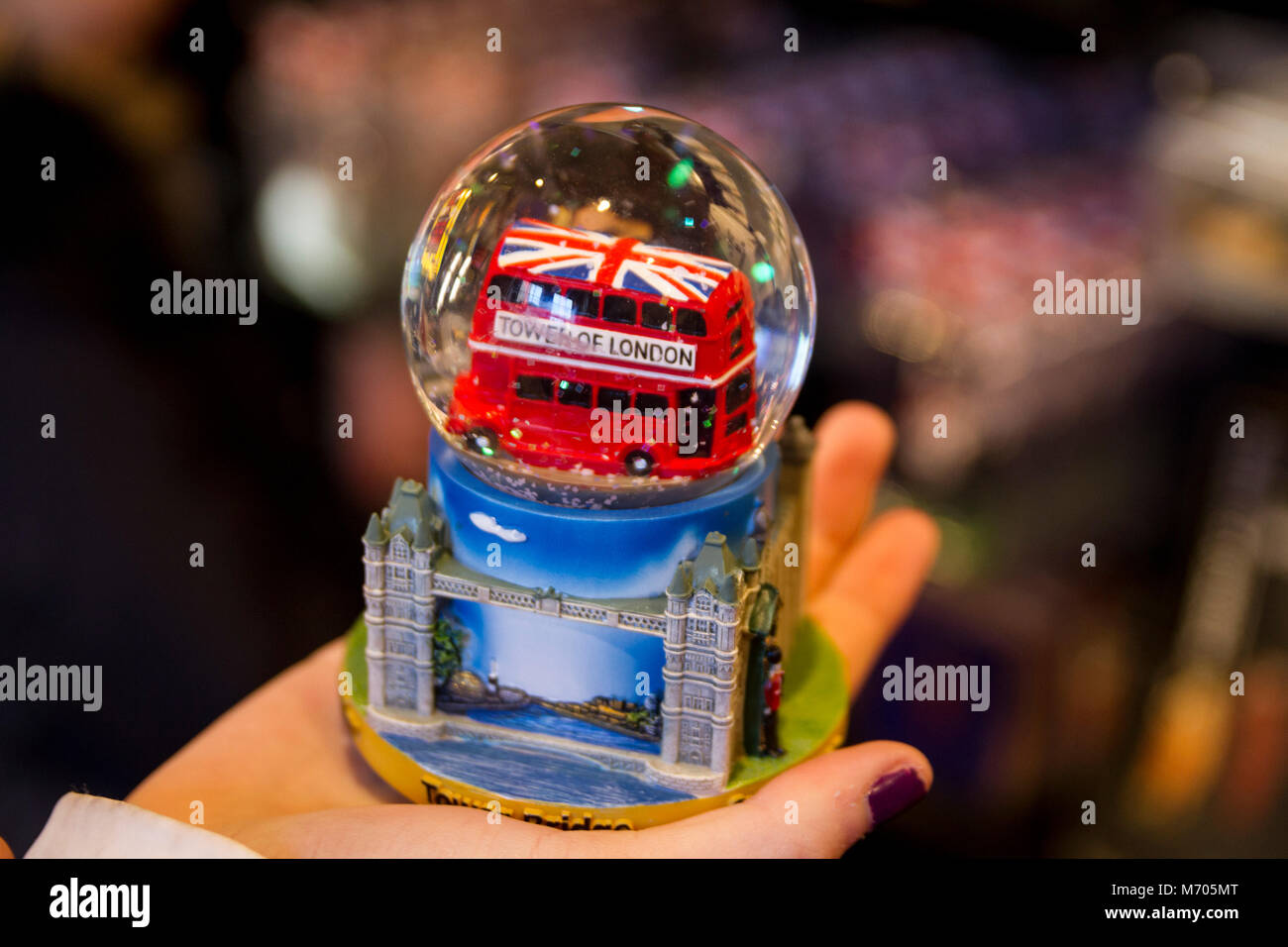 Snow globe, snowglobes, souvenir shop, London UK, travel concept