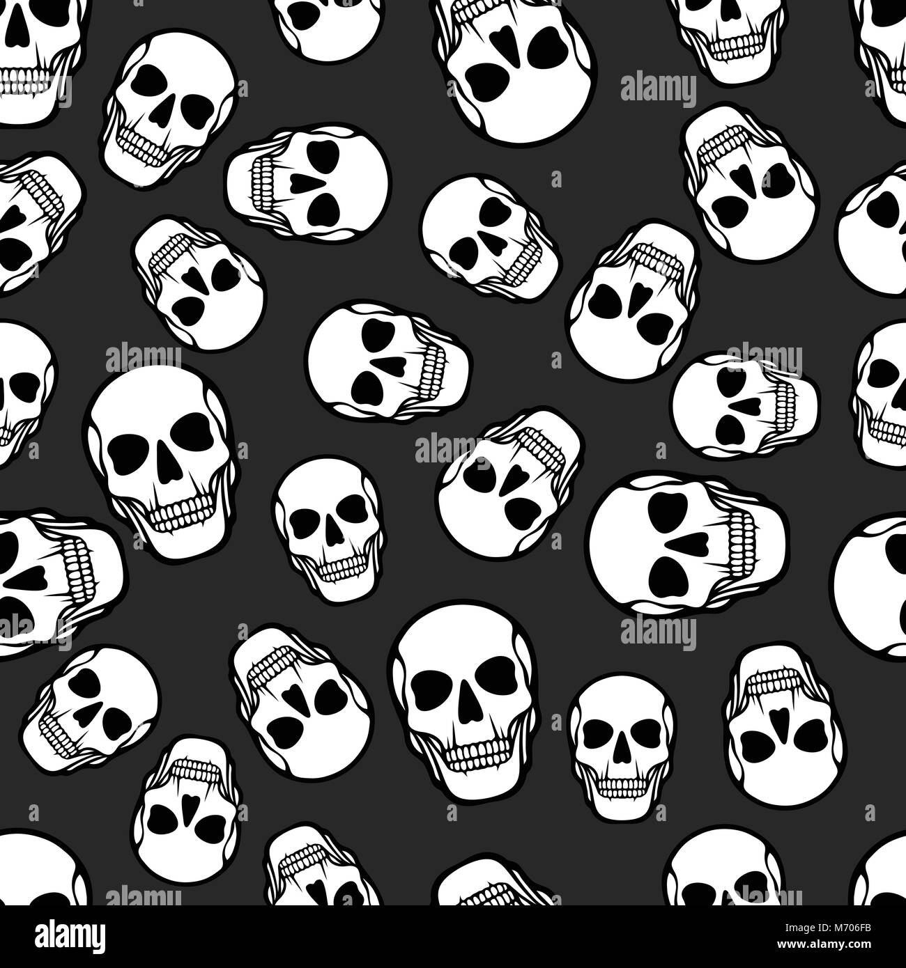 Seamless pattern with skulls Stock Vector Image & Art - Alamy