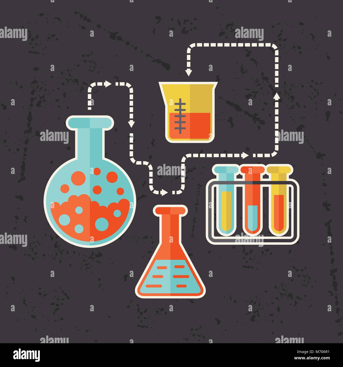 Science concept illustration in flat design style Stock Vector