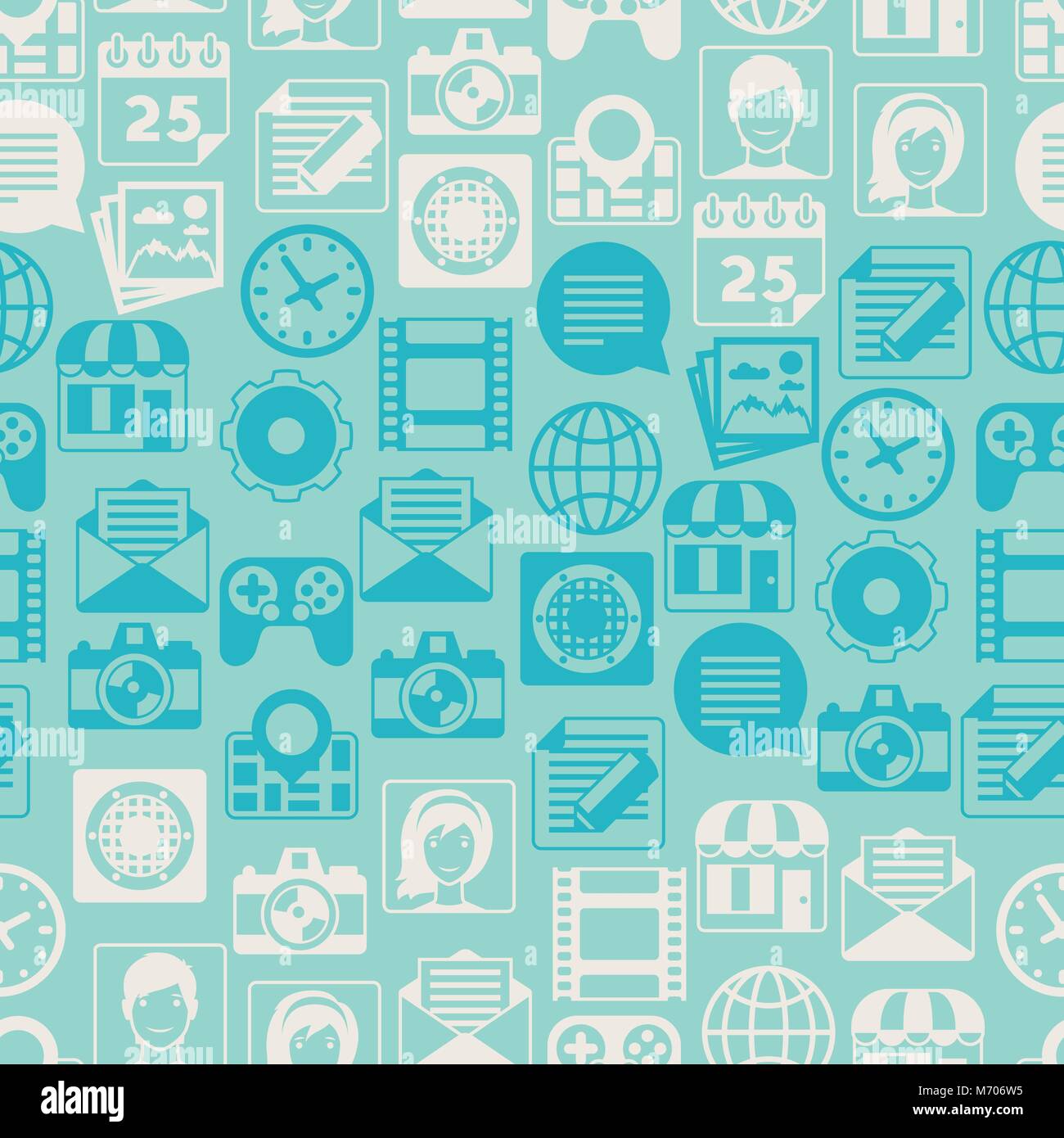 Seamless pattern with web and mobile icons Stock Vector Image & Art - Alamy