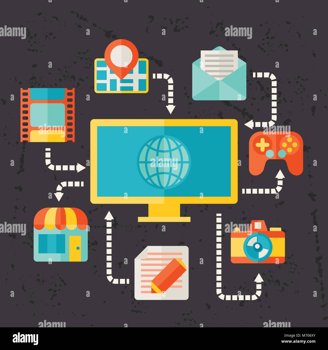 Social media concept illustration in flat design style Stock Vector ...