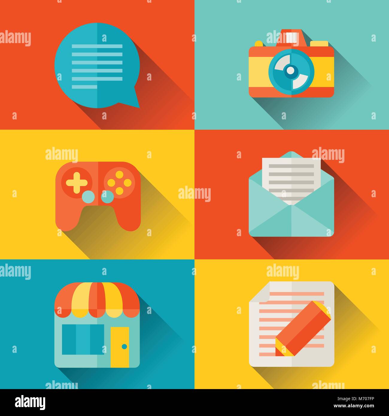 Social media concept illustration in flat design style Stock Vector ...