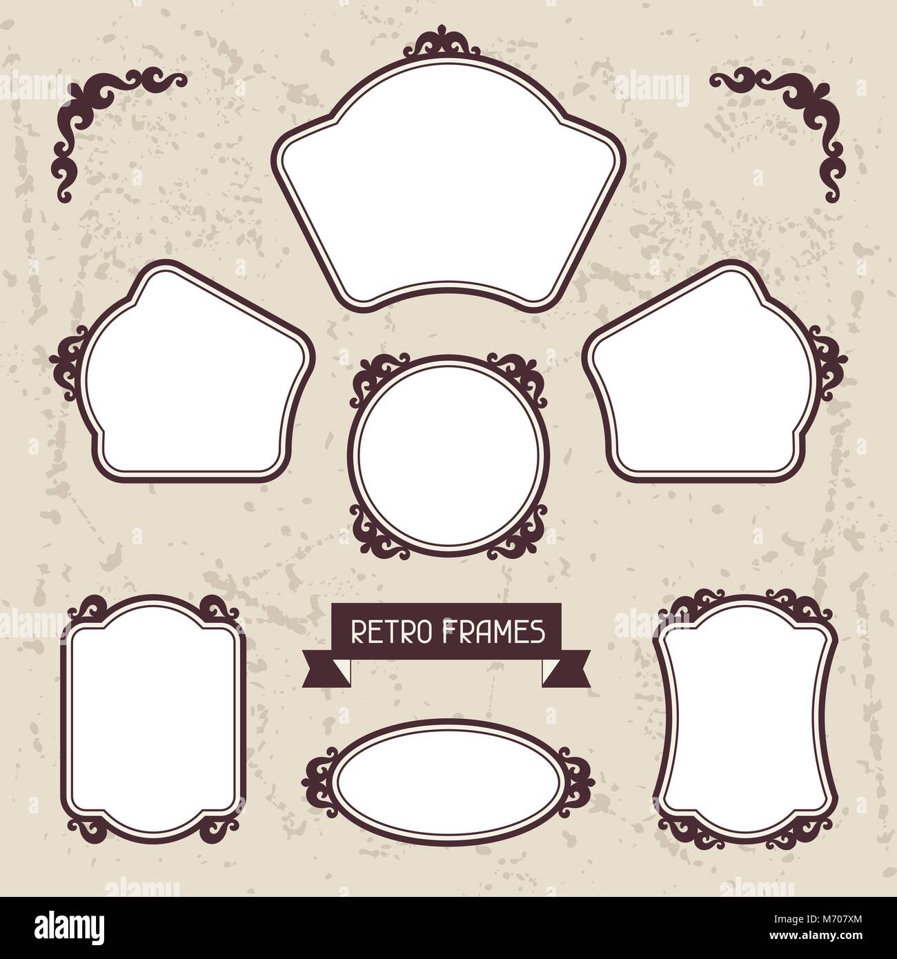 Vintage background foto frames with decorative ornament Stock Vector ...