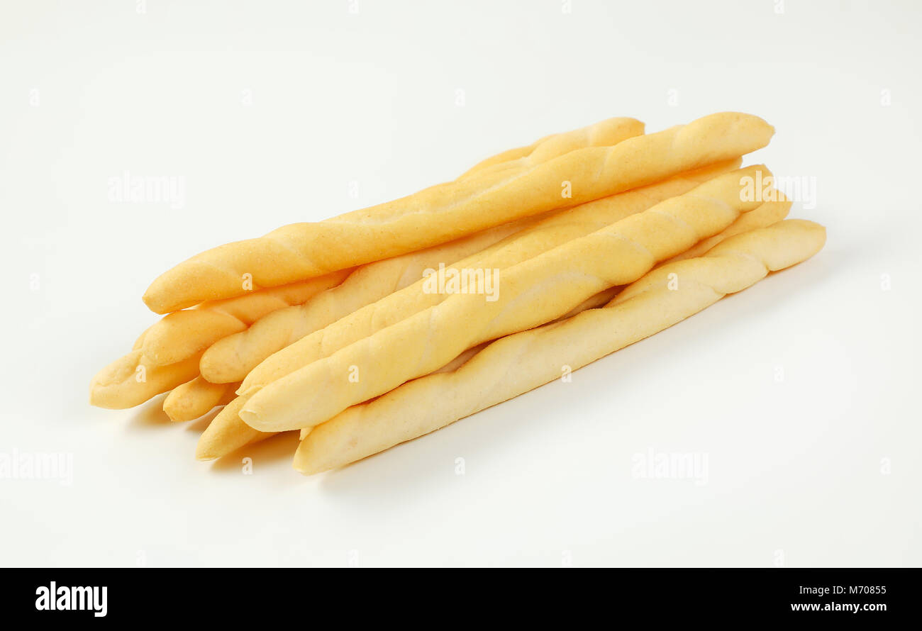 crispy bread sticks on white background Stock Photo Alamy
