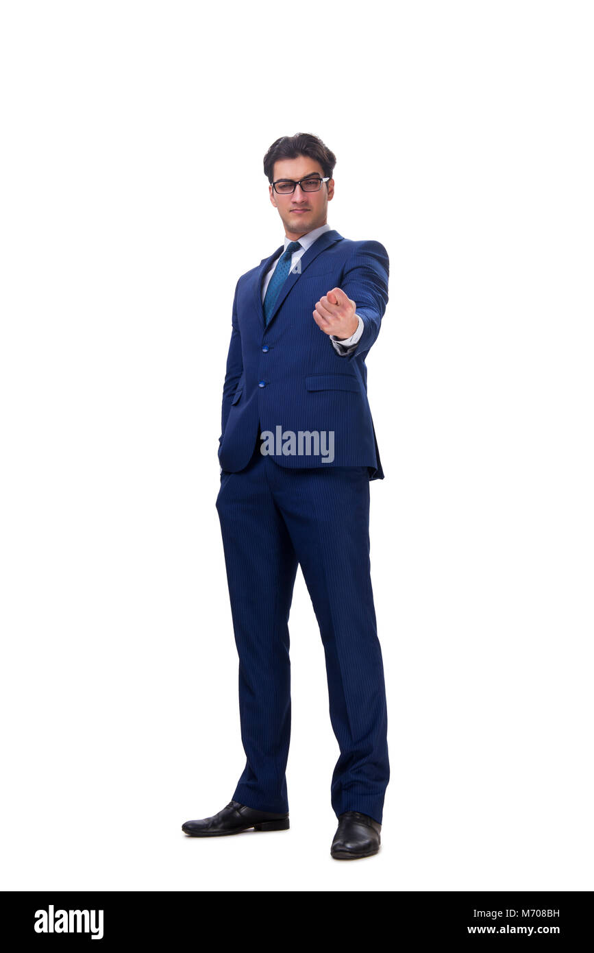 Businessman isolated on the white background Stock Photo - Alamy