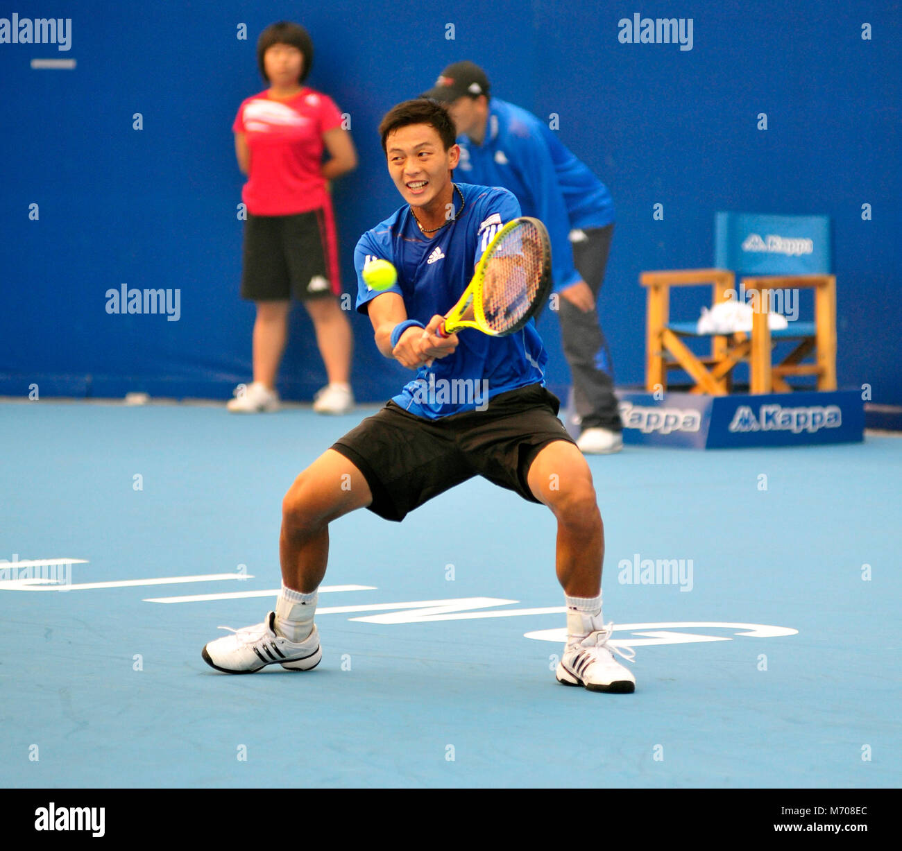 Lu Yen Hsun of Taiwan competes at the China Open tennis tournament in