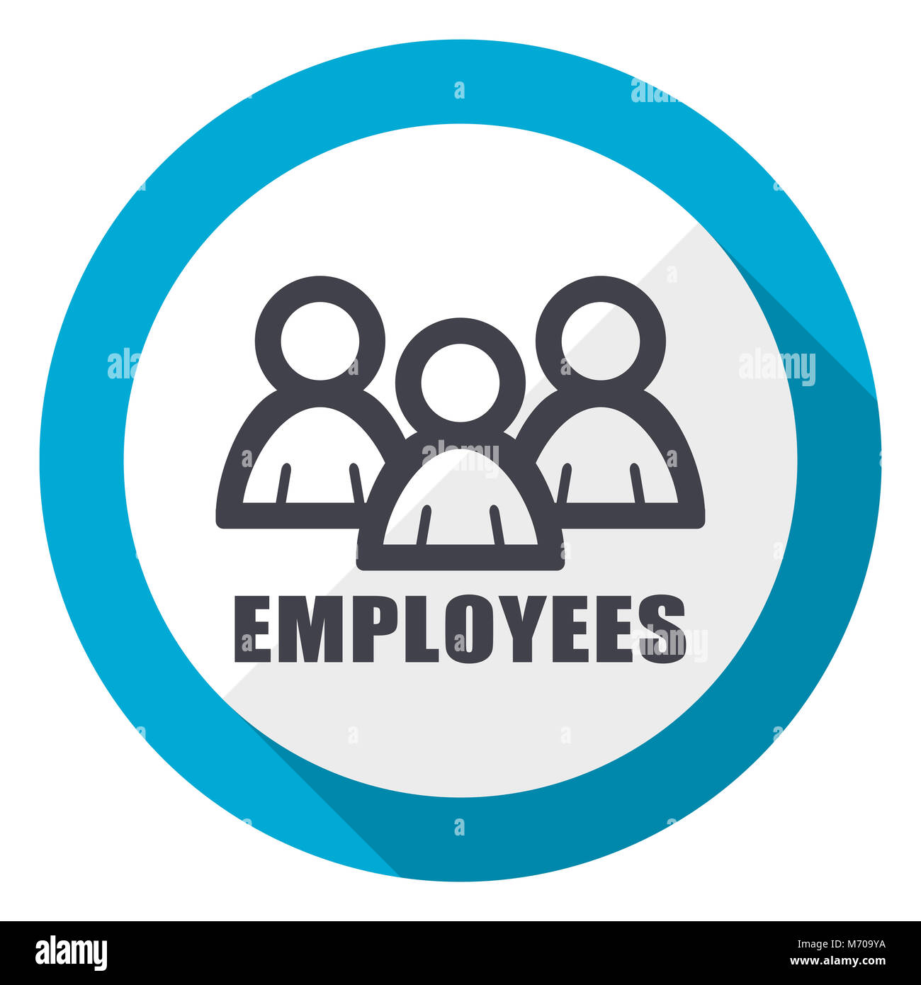 Employees blue flat design web icon Stock Photo - Alamy