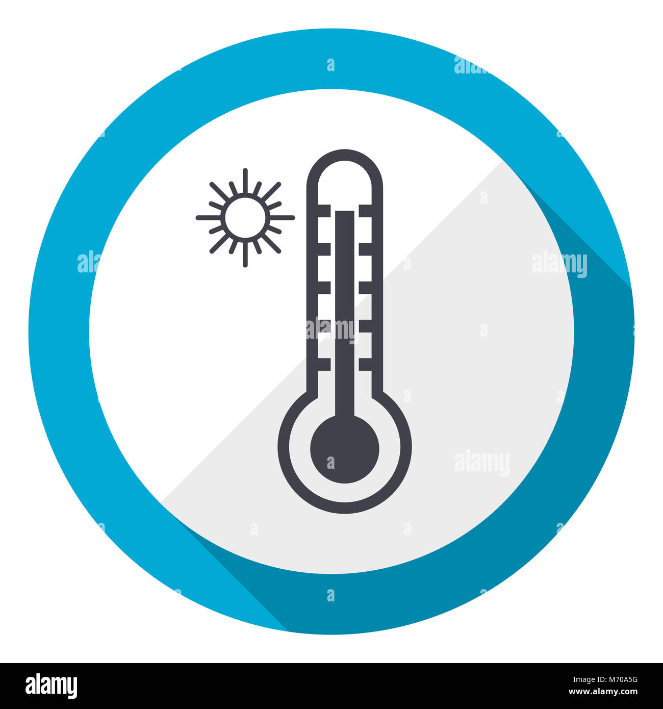 Hot temperature blue flat design web icon Stock Photo - Alamy